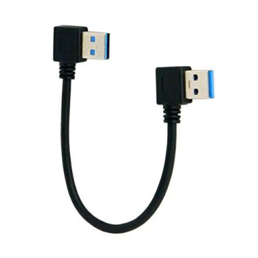 Imagem de Cablecc USB 3.0 Tipo A Macho 90 Graus Ângulo Esquerdo para USB 3.0 A Tipo Cabo de Extensão Ângulo Direito