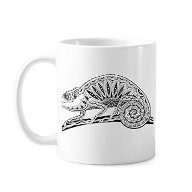 Imagem de Caneca de desenho de retrato de animal de lagarto de cauda longa cerâmica xícara de porcelana de café louça