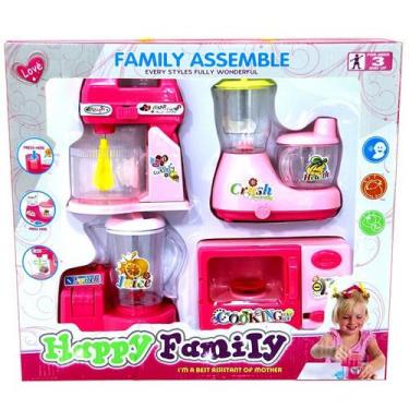 Imagem de Kit Cozinha 4 Peças Eletrodoméstico  Happy Family Brinquedo - Toys