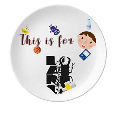 Imagem de Prato de porcelana de unicórnio animal insect Harm Fear prato redondo menino homem