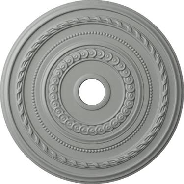 Imagem de Ekena Millwork CM25COACS 25 OD x 3 ID x 1 3/8" P Cole Medalhão de teto serve em toldos de até 9 1/8", cobre antigo, 25 3/8"OD x 3 3/8"ID x 1 3/8"P (Fits Canopies up to 9 1/8"), Factory Primed