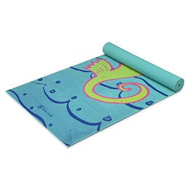 Imagem de Gaiam Tapete de ioga infantil para exercícios, ioga para crianças com estampas divertidas – hora de brincar para bebês, crianças ativas e calmas e crianças pequenas, cavalo marinho, 3 mm