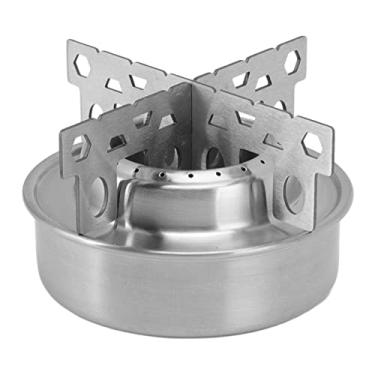 Imagem de Fogão de Acampamento Portátil Ao Ar Livre, Fogão de álcool de Bolso de Aço Inoxidável Mini Fogão de Mochila para Acampamento Caminhadas Mochila Churrasco Presente (A)