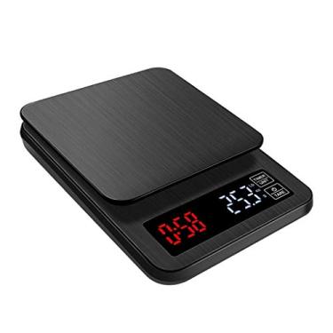 Imagem de balança de cozinha digital, balança eletrônica para cozinhar alimentos com display lcd, plataforma de aço inoxidável, balança para assar café