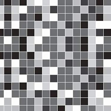 Imagem de Papel de Parede Lavável Pastilhas Tons de Cinza 12m