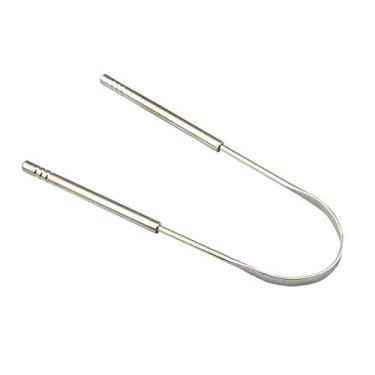 Imagem de Limpador de língua de aço inoxidável SUPVOX Portátil Bateria Respirável Mau Raspador de Língua Pincel de cuidado Lingueta para adultos