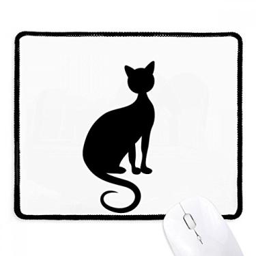 Imagem de Mouse pad elegante com desenho de animal e desenho de gato preto, tapete de borracha para jogos