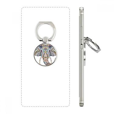 Imagem de Suporte de anel de telefone com design de elefante colorido em estilo mosaico