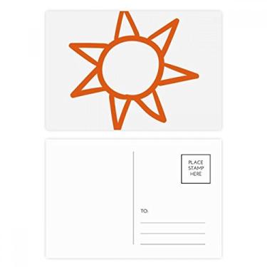 Imagem de Pintura à mão Orange Sun Weather conjunto de cartão postal aniversário correspondência cartão de agradecimento