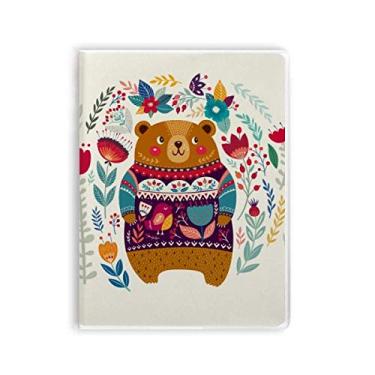 Imagem de Caderno de desenho animado urso animal rosa Art Deco presente moderno capa de goma Diário capa macia