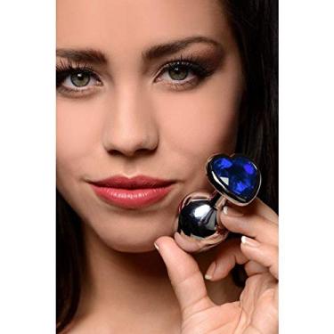 Imagem de PLUG ANAL JÓIA AÇO INOX INICIANTE CORAÇÃO 7 X 2,8 (Azul)