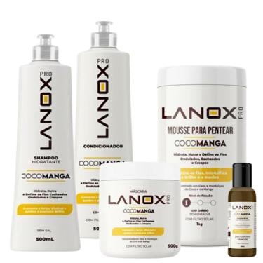 Imagem de Kit Cocomanga Lanox Pro Trihair: Shampoo + Condicionador + Óleo + Máscara + Mousse para Pentear, Hidratante e Nutritivo com Coco Manga e óleos, 5 Itens, 2.66 kg