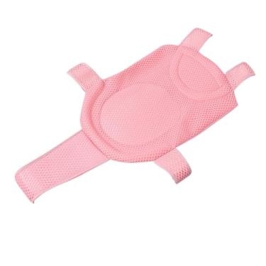 Imagem de Rede Removível Universal De Suporte Para Assento De Banho De Bebê, Rede Antiderrapante, Estilingue De Banho, Malha De Chuveiro, Malha Para Sentar Com 5 Cantos De Suporte De Segurança Para(Rosa)