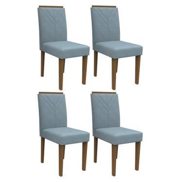 Imagem de Conjunto 4 Cadeiras Amanda Imbuia/ - pr Móveis Azul