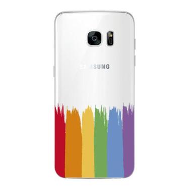 Imagem de Capa Case Capinha Samsung Galaxy  S7 Edge Arco Iris Pinceladas - Showc