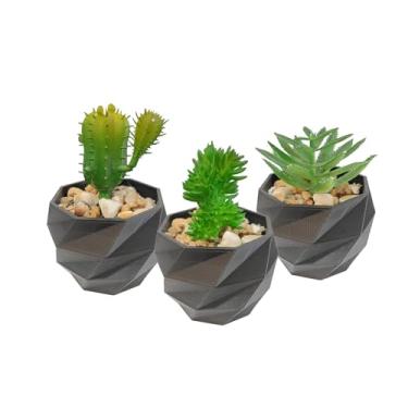 Imagem de Vasos Cachepot Suculenta Ervas Flor Decora Mesh Mini 3 Unid. (Preto)