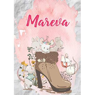 Imagem de Mareva: Carnet de notes A5 | Prénom personnalisé Mareva | Cadeau d'anniversaire pour fille, femme, maman, copine, sœur | Souris mignonnes en bottes | 120 pages lignée, Petit Format A5 (14.8 x 21 cm)