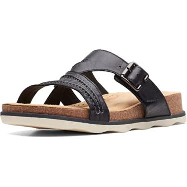 Imagem de Clarks Sandália rasteira feminina Brynn Hope, Couro preto, 40