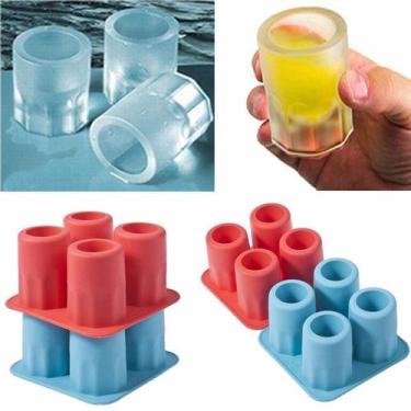 Imagem de Forma De Gelo Silicone Copo Drink Bebidas Molde Ice Shots Cinza - Clin