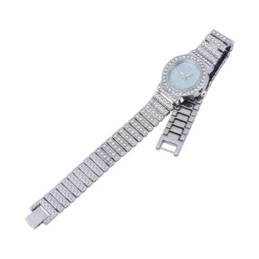 Imagem de 2 peças conjunto de pulseira de aço relógio fashion relógio de quartzo relógios femininos para mulheres presente , x 2 peças, 22X3CMx2pcs, 1