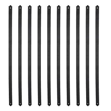 Imagem de Myard Balaústres de deck de ferro reto plano resistente de 81,5 cm com parafusos para montagem facial composto de madeira corrimão escada corrimão balaustrada (pacote com 50, preto fosco)