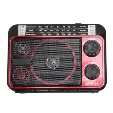 Imagem de Rádio portátil de ondas curtas FM AM SW5.0 multifunções multifunções com antena telescópica, carregamento USB, bateria recarregável, design retrô, fácil de operar, fácil de transportar, para