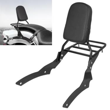 Imagem de DSISIMO Encosto de passageiros Sissy Bar com bagageiro almofada de encosto compatível com Yamaha Vstar 650 400 Custom 1996-2011 Dragstar 650 400 personalizado 1997-2011