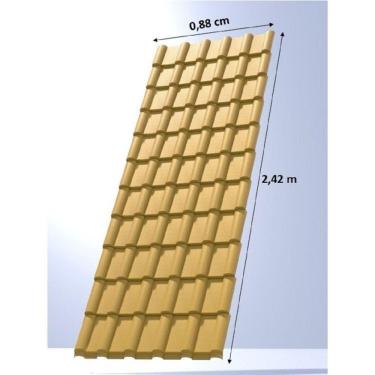 Imagem de Kit com 5 Telhas de Pvc Plan 242x88cm Marfim