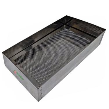 Imagem de Escorredor Fritura Batata Pastel Aço Inox Brilhante 20x40cm