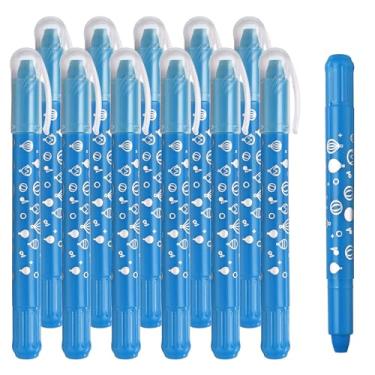 Imagem de PATIKIL Giz de cera de gel aquarela, 12 peças de giz de cera laváveis para colorir, desenhar, pintar, azul claro