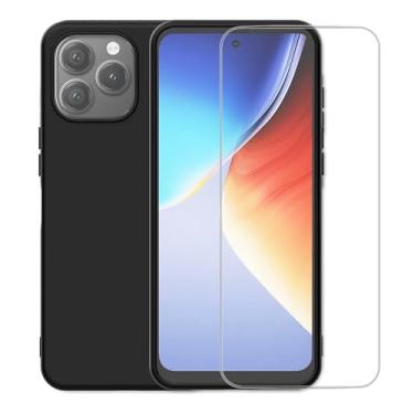 Imagem de Romozi Capa para Blackview A96 com protetor de tela de vidro temperado, amortecedores de silicone, proteção antiarranhões, absorção de choque, capa para celular para Blackview A96