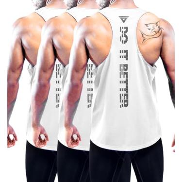 Imagem de Boyzn Pacote com 1 ou 3 regatas masculinas com costas em Y, regata atlética para academia muscular, camisetas sem mangas, Pacote com 3 - Branco, GG