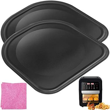 Imagem de 2 peças de bandeja de gotejamento para fritadeira a ar PowerXL 6QT, 10QT, peças de reposição para fritadeira a ar atualizada para PowerXL Vortex Air Fryer Pro Plus, antiaderente, lavável na