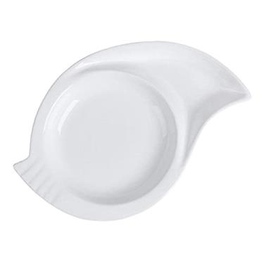 Imagem de WAYUTO Prato de cerâmica para molho de lascas prato de jantar tigela de servir sobremesa irregular porcelana aperitivo bandeja de servir queijos prato de compartimento para biscoitos, sorvete, salada,