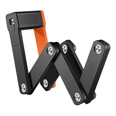 Imagem de kingsea Trava dobrável de bicicleta, fechaduras de bicicleta antiroubo de aço de liga resistente, trava de corrente de bicicleta compacta de 2,06 m com suporte de montagem e 3 chaves, para bicicleta/bicicletas elétricas/patinetes
