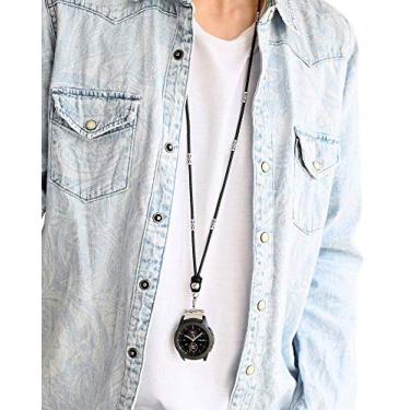 Imagem de USEE TECH Pulseira elástica de couro preto genuíno compatível com Samsung Galaxy Watch 3 de 41 mm, Gear S2 ClassicGalaxy 42 mm, Galaxy ActiveActive 2 Huawei GT 2 de 42 mm, 20 mm