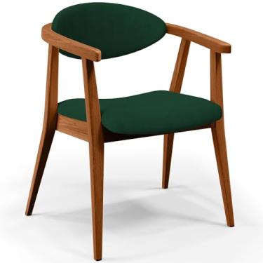 Imagem de Poltrona Decorativa Para Sala de Estar Jantar Cecília L02 Suede Verde Musgo - Lyam Decor