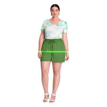 Imagem de Blusa Plus Size Lunender Estampada Verde Tam. M-Feminino