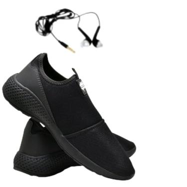 Imagem de Tênis Sapatilha Caminhada Neoprene Leve Macia Confortável Academia Fitness + Relógio + Meia + Fone - Black - 42