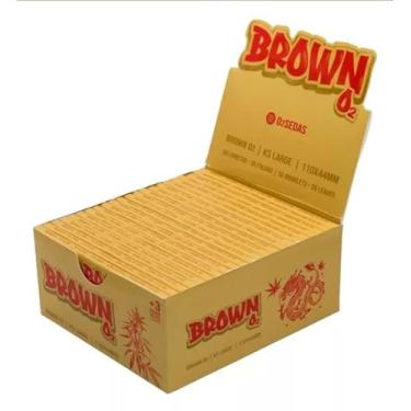 Imagem de Caixa Seda O2 BROWN Slim King Size, 50 Unidades, 35 Folhas, Seda para Enrolar