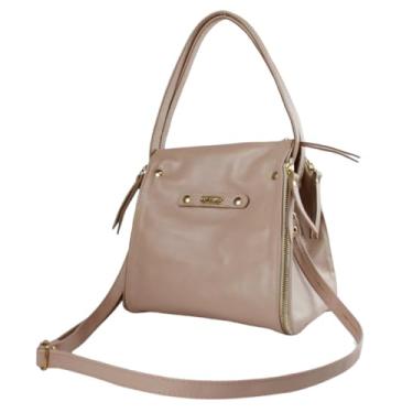 Imagem de Bolsa de Couro Legitimo Feminina de Ombro e Transversal para Mulheres e Presentes 076 (Nude)