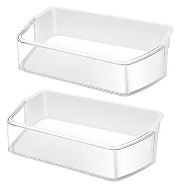 Imagem de DA97-12650A Caixa de prateleira de porta de geladeira, pacote com 2 cestas do lado direito compatível com geladeira Samsung RF260BEAESR RF263BEAESG RF263TEAESG RF261BEAESR substitui AP5620330 2692337