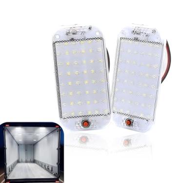 Imagem de UGSHY 2 peças de luz de LED para carro, 14 cm x 7 cm x 0,3 cm à prova d'água de substituição de luz de leitura de veículos, acessórios de iluminação de teto interior universal de 0,5 A 10 W para