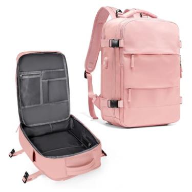 Imagem de Mochila de viagem coowoz unissex, grande, mala de mão, mochila para trilha, rosa, Large