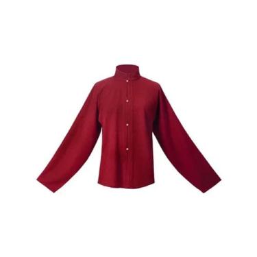 Imagem de JIMINISO Conjunto de roupão de estilo chinês tradicional vermelho bege camisa de tricô longo roupão marrom rosto de cavalo saia feminina terno de inverno, Camisa vermelha, G
