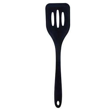 Imagem de Mimo Style Espátula Vazada de Silicone Preta, Material de Silicone Resistente e Flexível, Suporta Temperaturas de Até 220ºC, Prática, Simples e Leve Pesando Apenas 110 Gramas Facilitando o Manuseio