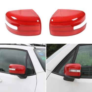 Imagem de Capa de espelho retrovisor, tampa de espelho retrovisor, guarnições de proteção compatíveis com Jeep Renegade 2016 2017 2018 2019 2020 2021 2022 2023 2024 acessórios externos (vermelho)