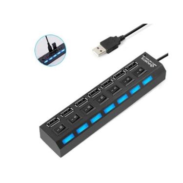 Imagem de Adaptador USB Hub USB 2.0 Lemox 4 Portas 480 Mbps - Higa Shop