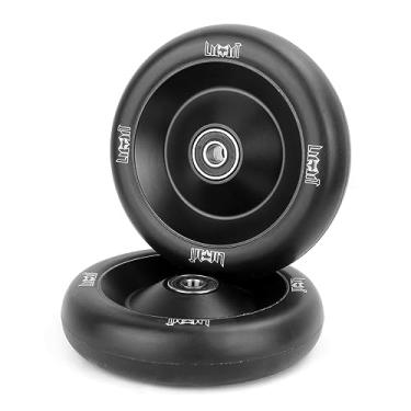 Imagem de Limit Roda de substituição Pro Trick Scooter 110 x 26 mm, 2 peças de poliuretano transparente mais espesso e núcleo oco de alumínio com rolamentos ABEC-9 instalados para scooters profissionais BMX