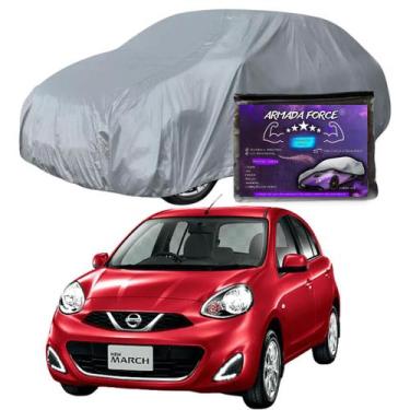 Imagem de Capa Cobrir Carro MARCH 100% Forrada Armada Force 100% Impermeável For